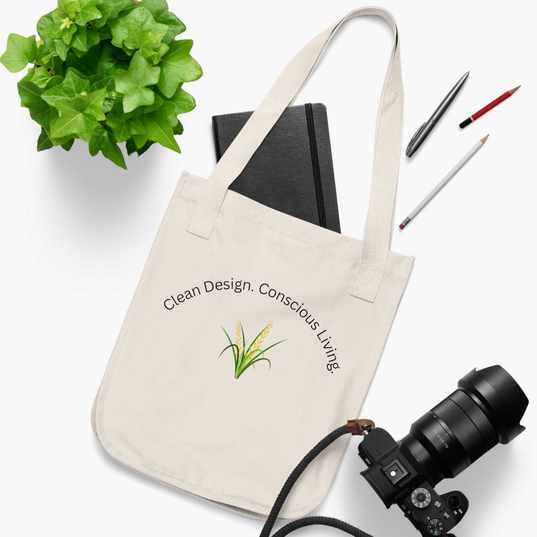 Mindfully Crafted Organic Canvas Tote | Eco-Friendly Reusable Bag Collage