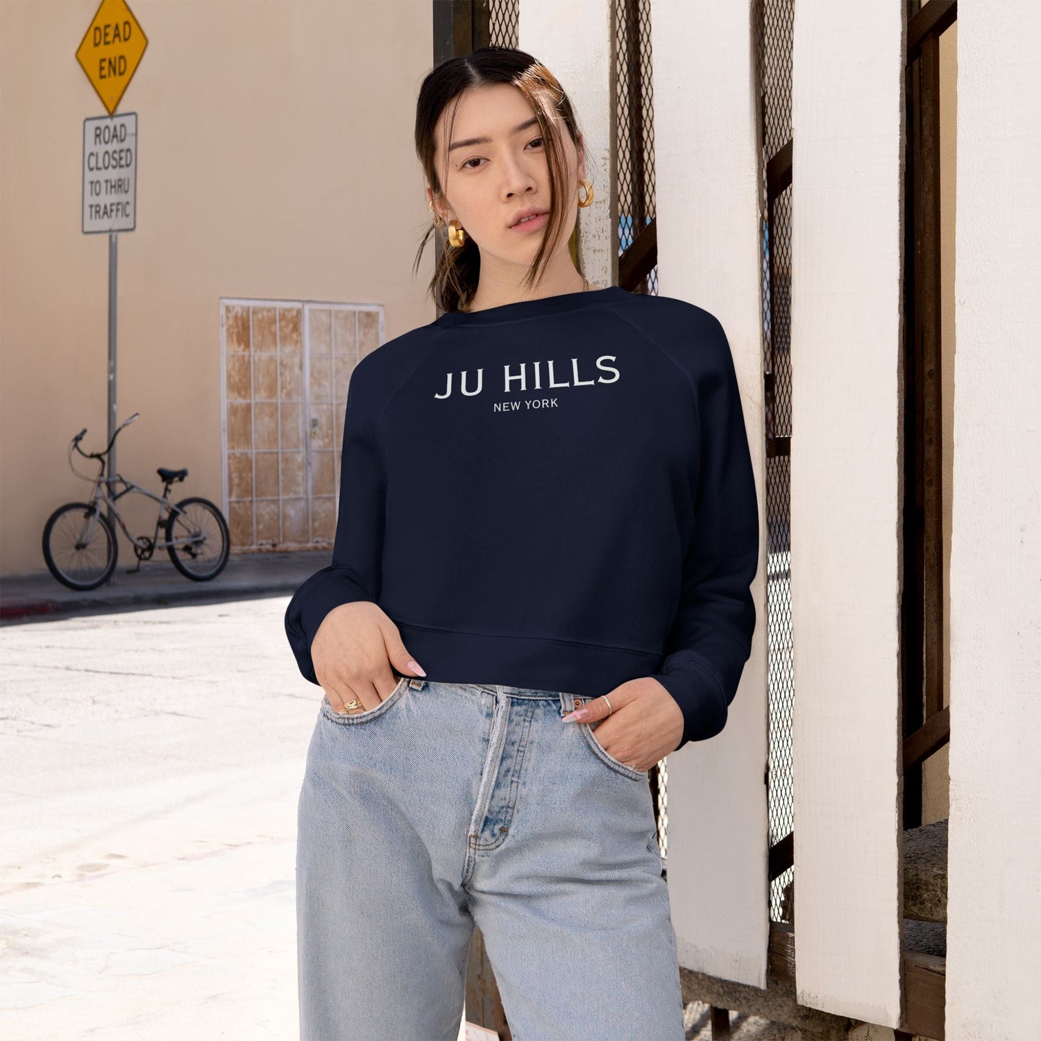 JU HILLS Women's Cropped Fleece Sweatshirt