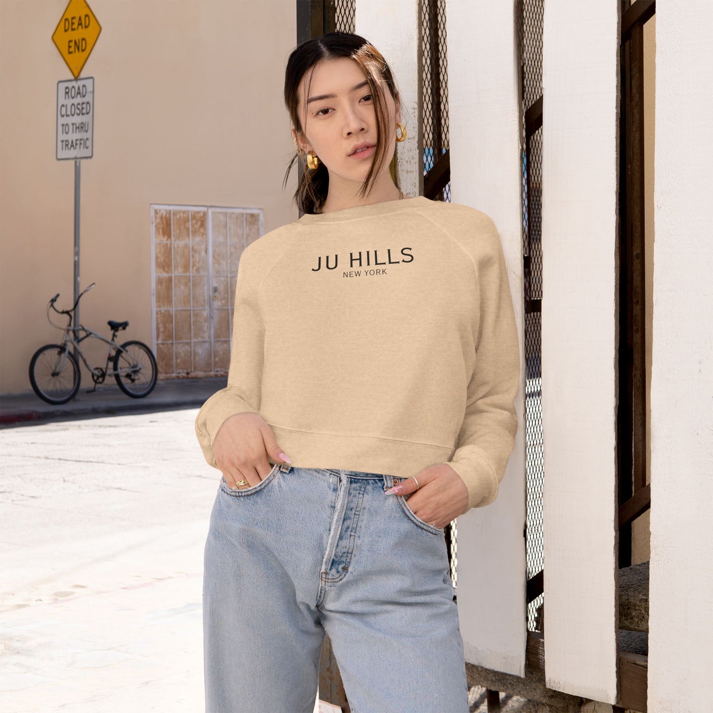 JU HILLS Women's Cropped Fleece Pullover