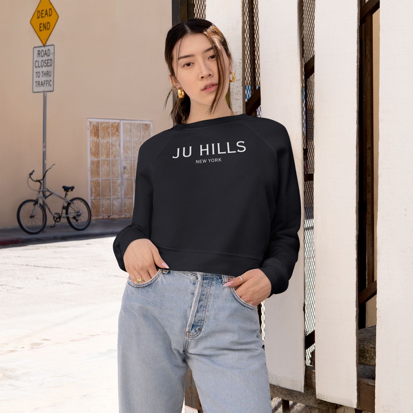 JU HILLS Women's Cropped Fleece Pullover